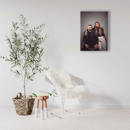 1pc Personalized Custom Photo Canvas Print with Pine Wood Frame, UV Printed Family Portrait Wall Art, Home Office Decor, Ideal for Dining Room, Bedroom, Living Room - Customized Hanging Picture