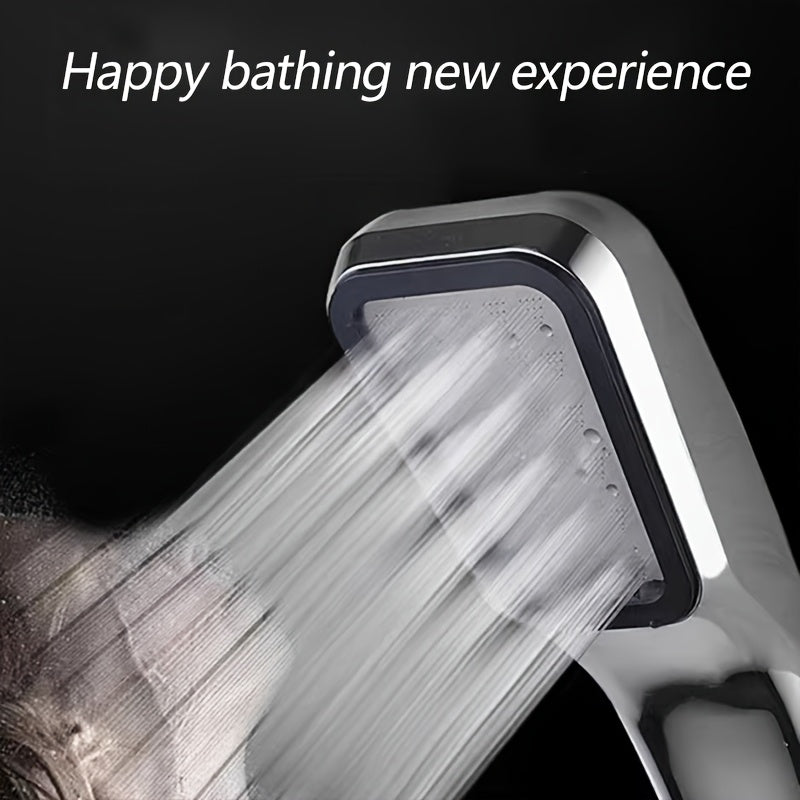 1pc TATUKIKO Heavy-Duty Shower Head with 300 Nozzles - Powerful Shower Spray, Quick Stop Button, Tool-Free Installation - ABS Construction for Bathroom, Spa, or Commercial Use