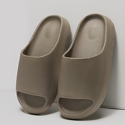 Unisex,, LAWENSUI Ultra-Soft EVA Slides for Men - Comfortable, Non-Slip, Quick-Dry, Solid Green, 3.5cm Thick Sole Casual Summer Slippers, Hand Washable, Slip-Resistant Footwear|Minimalist Slipper Design|Ergonomic Slipper Desi