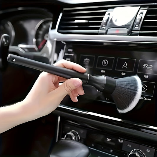1pc Car Interior Detail Brush, Soft Bristle Cleaning Brush, Dusting Brush, Car Interior Cleaning Tool, Car Detail Brush, Car Dashboard Dusting Brush, Without Battery, Uncharged, Plastic Material