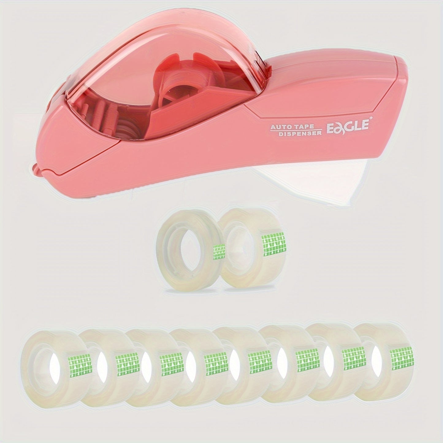 Eagle Automatic Tape Dispenser with One Roll Included, Handheld Packaging and Gift Wrapping Tape Cutter, Major Material ABS, Fits 1/2''-3/4'' Tape Width, Easy One-Handed Operation, No Batteries Required - Ideal for Scrapbooki