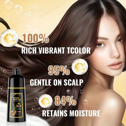 MEIDU Hair Dye Shampoo, 16, 9fl, oz/500ml Unisex Hair Dye Shampoo, Long-lasting 3-in-1 Hair Dye, Wash Hair + Dye Hair, Efficient Coverage Of White Hair, Contains Ginseng, Ginger, Black Sesame And Other Hair Care Extracts, Sui