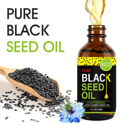 ECO FINEST Pure Black Seed Oil - Cold-Pressed Nigella Sativa with Thymoquinone