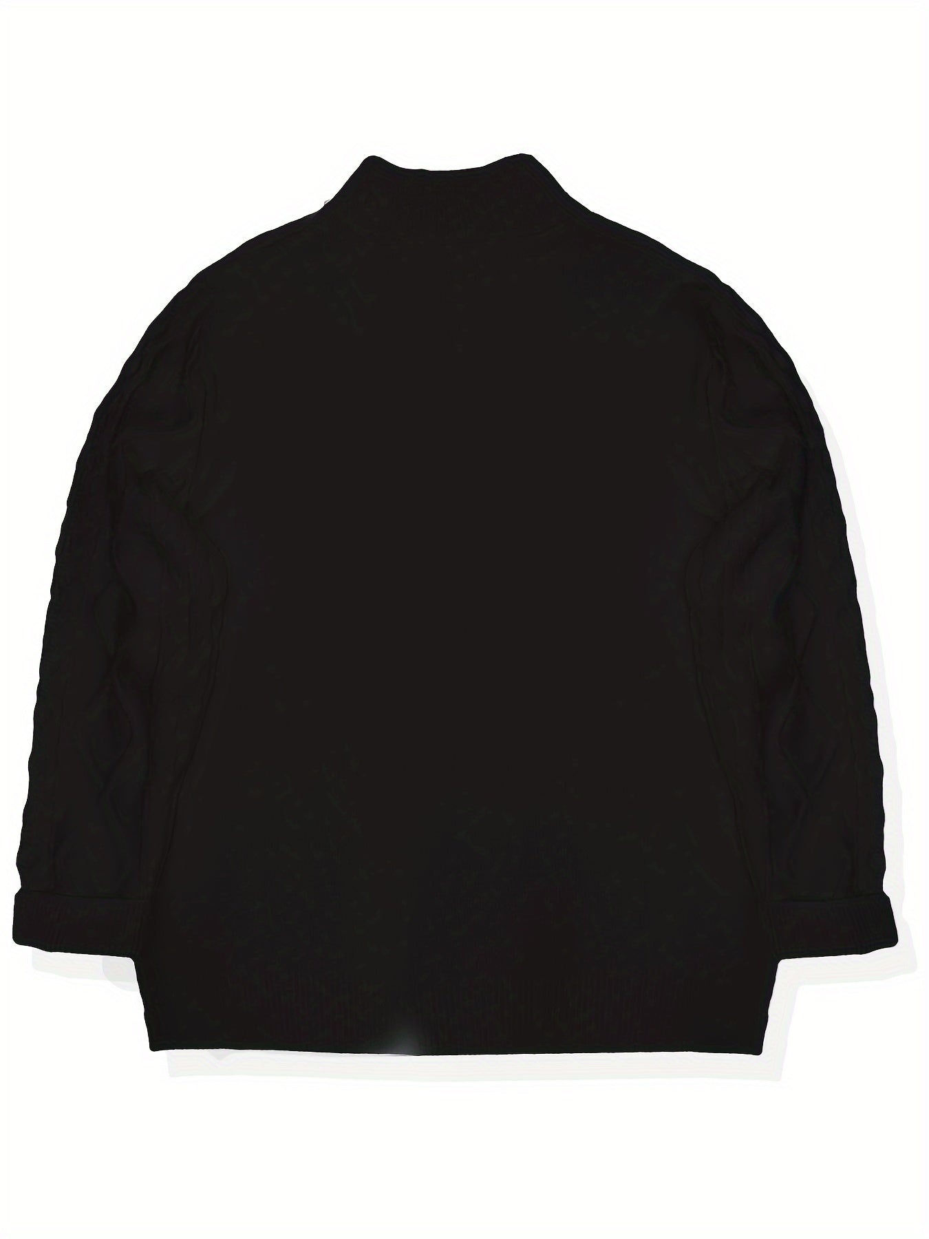 Men's Sweater, Half-High Collar Zip-Up Cable Knit Pullover with Adjustable Neckline, Classic Cable Weave Design, Minimalist and Versatile for Casual Wear, Mature and Stylish Look, Perfect for Autumn and Winter Seasons, Combin