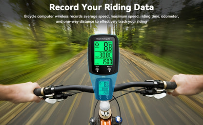 Oein Bike Computer Wired, Bicycle Odometer Wired MPH KM/H, Bike Speedometer Bike Odometer with Touch Sensor Switch, Big Digital LCD Screen, Automatic Wake-u