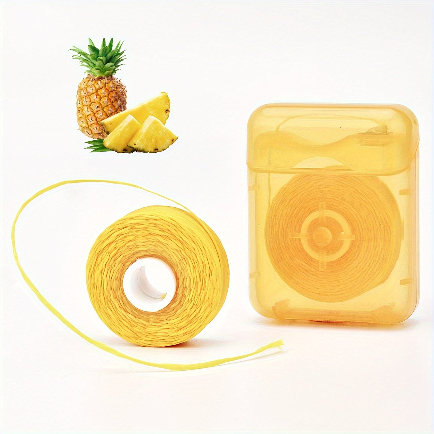 1pc/2pcs/3pcs Pineapple Flavored Dental Floss, 50.0 meter Long, Expands When Exposed to Saliva, Increases The Contact Surface Between Teeth, Has Deep Oral Cleaning Function, Can Be Paired with a Portable Dispenser, Suitable f