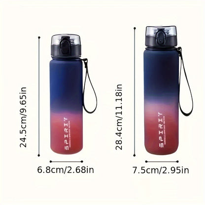 1pc Portable Leakproof Water Bottle With Time Marker And Carrying Strap