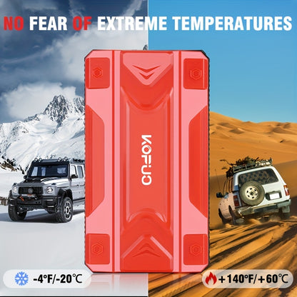 KOPUO 4000A Car Battery Jump Starter - Portable 12V Jump Box with USB/Power Bank, Dual Output, LED Light, and 8, 5L Gas/7, 0L Diesel Engine Compatibility for Cars, Trucks, SUVs, and Motorcycles, Car Jump Starter Battery Pack,