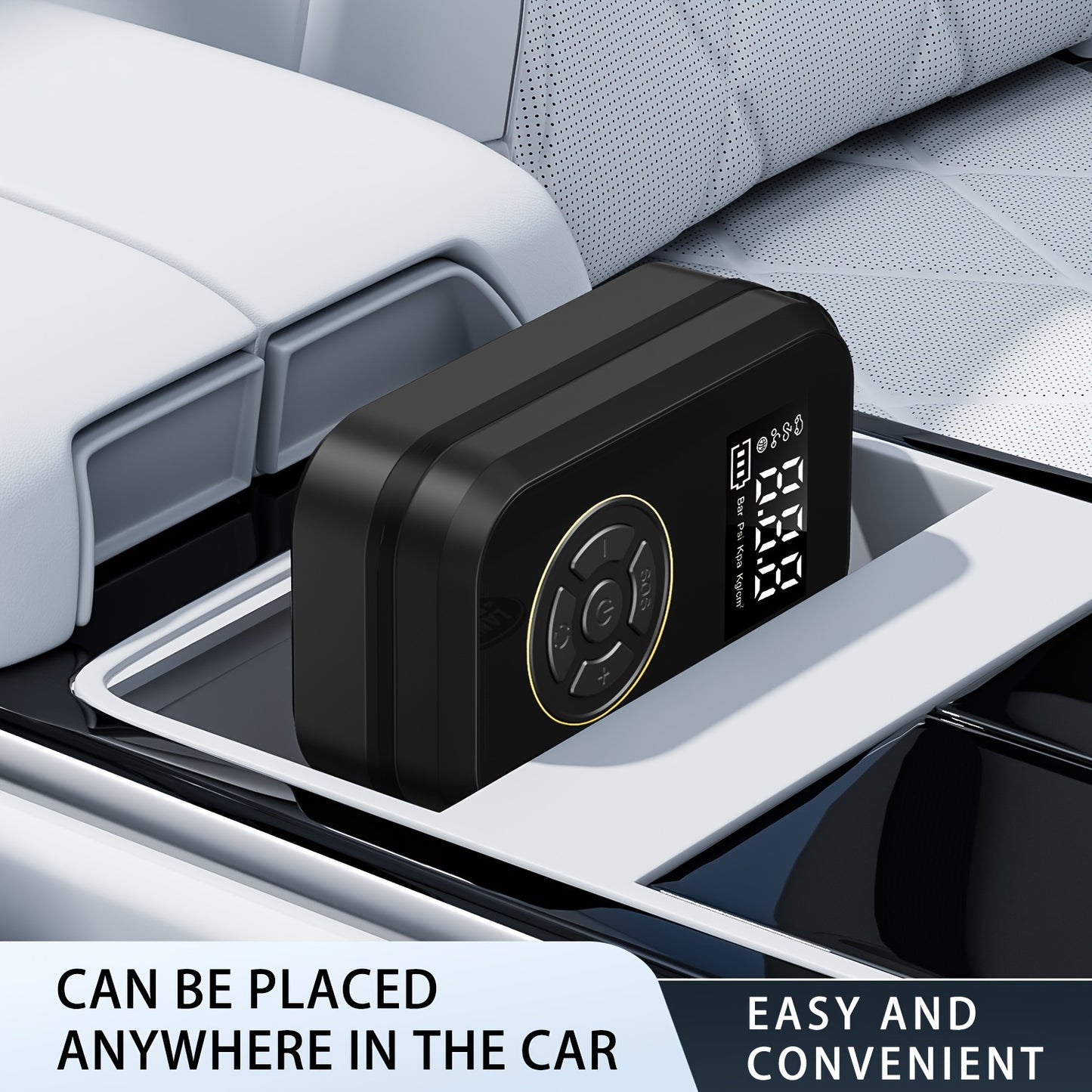 150PSI Portable Air Compressor Tire Inflator - Cordless Tire Pump with Digital Pressure Gauge, LED Light, USB Charging, And Rechargeable Lithium Battery - Perfect for Car, Bike, Motorcycle, And Ball Inflation