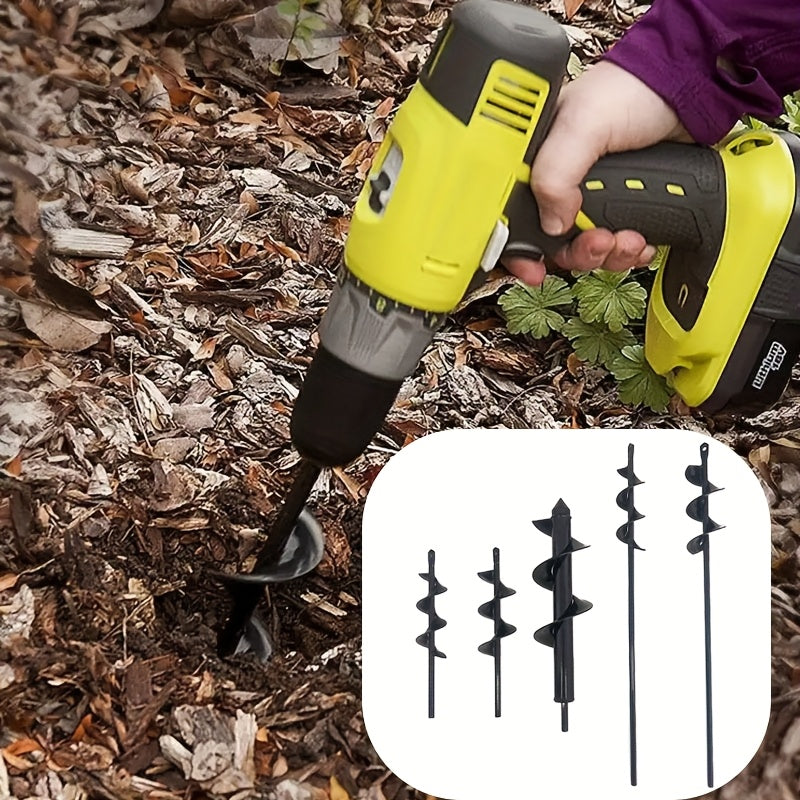 Heavy-Duty Spiral Drill Bit for Gardening & Lawn Care - 3/8" Hex Shank, Sharp Blades, Ergonomic Handle, Multi-Size (3/4" to 2" Heads) for Digging, Sod, Weeding, Weed Removal, Garden Tool, Robust Construction, Durable Construc