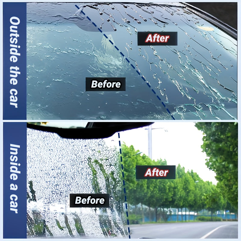 Car Glass Waterproof Spray Anti-Rain Coating Hydrophobic Rainproof Windshield Mirror Water Repellent Wax Kit, Hydrophobic Coating Fog and Rain Protection Suitable for Car Windows Wiper Blades and Bathroom Glass