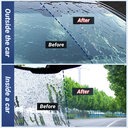 Car Glass Waterproof Spray Anti-Rain Coating Hydrophobic Rainproof Windshield Mirror Water Repellent Wax Kit, Hydrophobic Coating Fog and Rain Protection Suitable for Car Windows Wiper Blades and Bathroom Glass