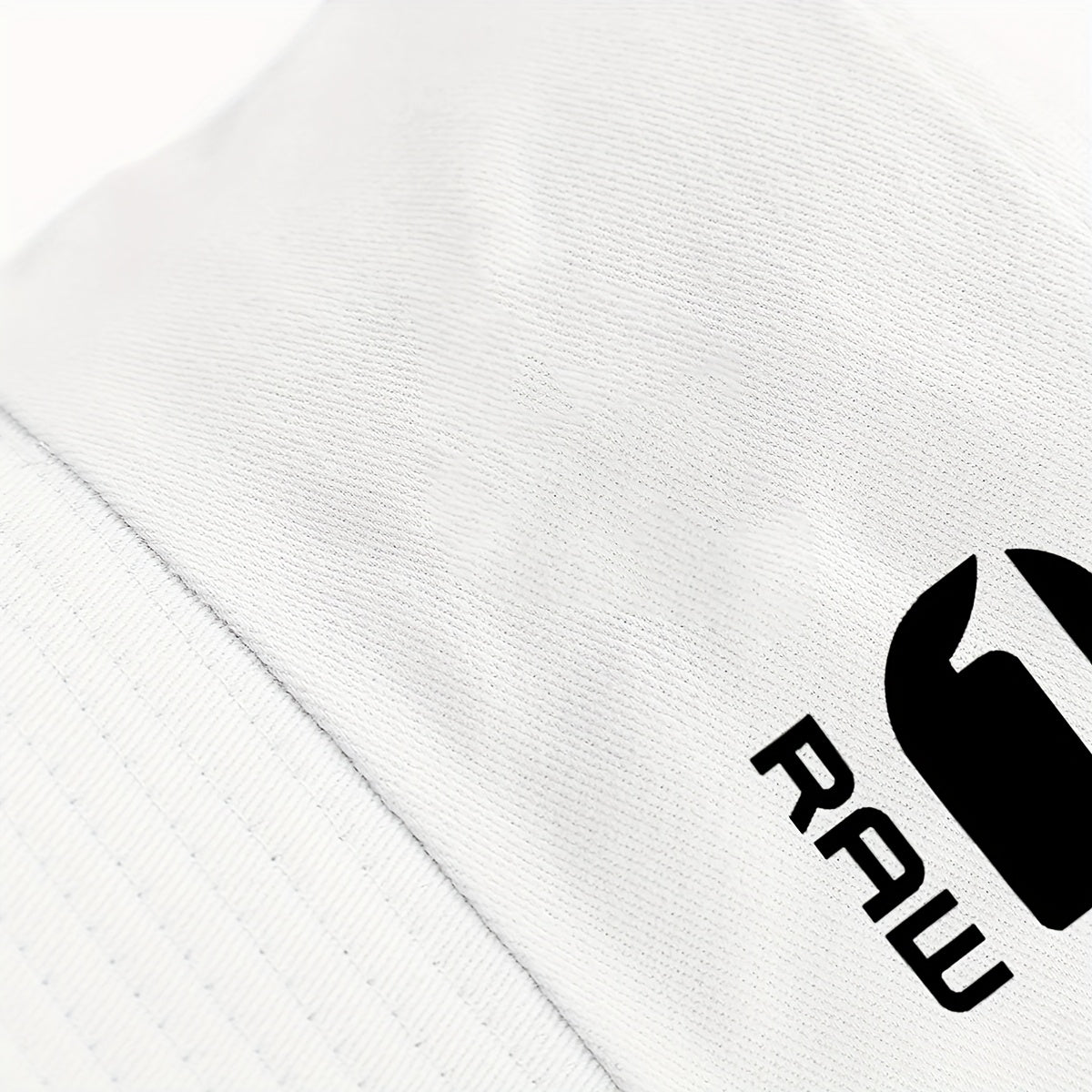 ATHACER Fashionable "RAW" Printed Fisherman Hat - Black with White Logo, Sun Shade Cap for Outdoor Activities, Travel, and Parties, Hand Washable Polyester, Perfect Gift for Birthdays and Holidays, Outdoor Headwear | Stylish