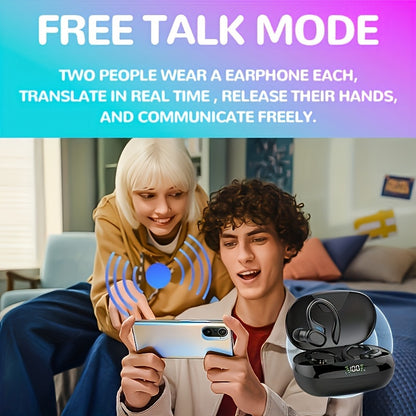 [144 Real Time Translation Earphones] New 144 Translation Earphones: Real Time Translation Headphones, Suitable for Travel, Business, And Work