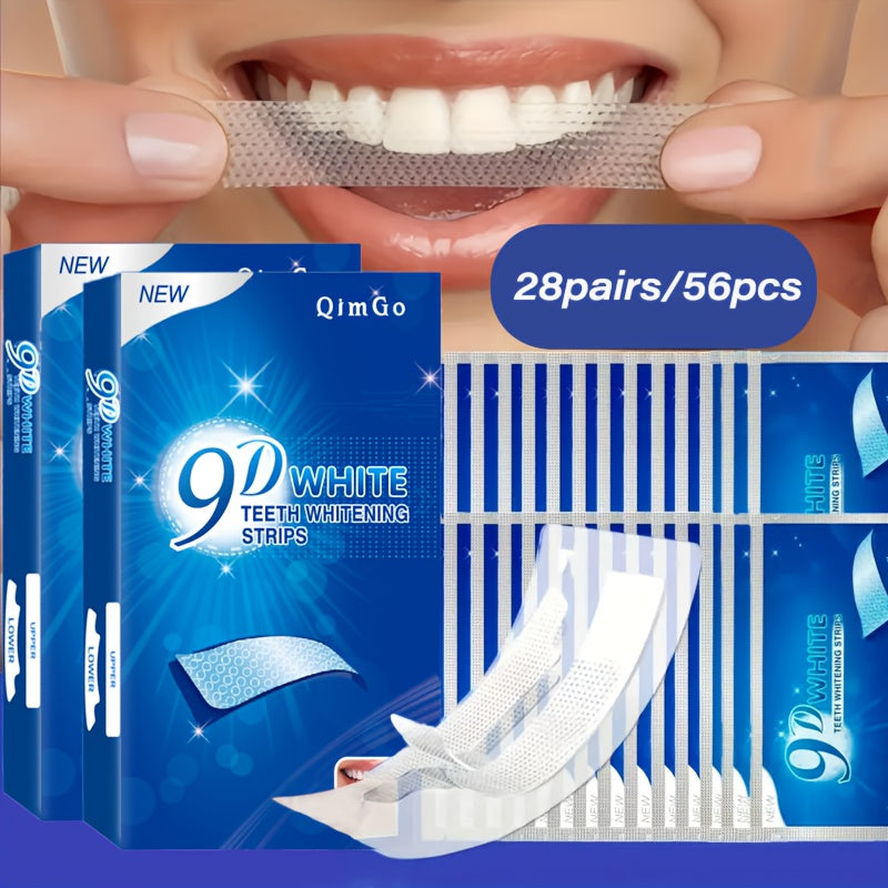 56pcs/28pairs 9D Teeth Strips Set, Safe and, Removes Dirt, Brightens Teeth