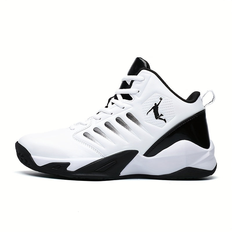 Men'S Trendy Casual Training Sneakers - Lightweight, Shock-Absorbing Running Shoes with Soft Rubber Sole, Breathable Fabric Lining, and Durable Synthetic Upper in White & Black, Lace-Up Design, Athletic Footwear | Modern Snea