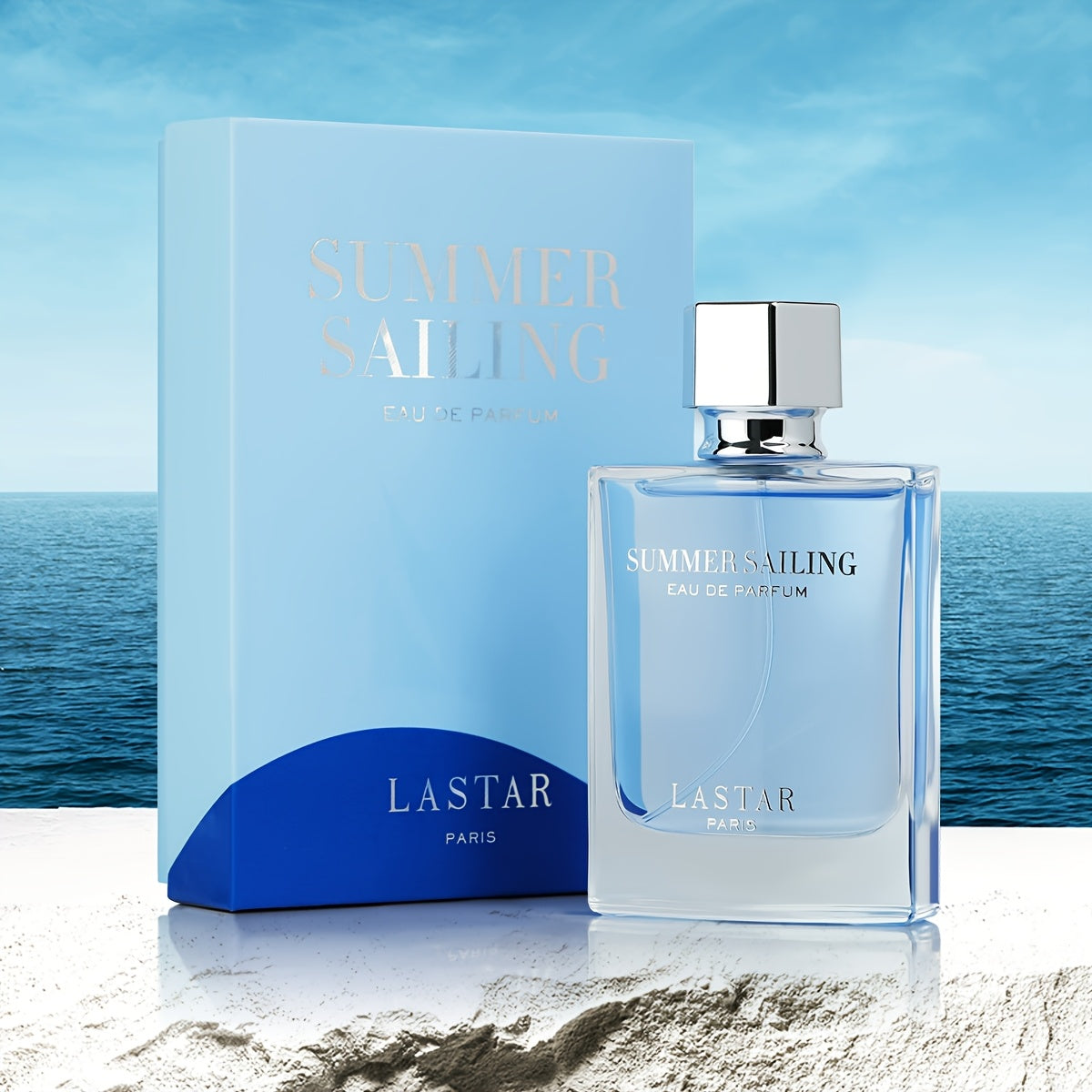LASTAR Summer Sailing Eau de Parfum - Aquatic Floral Scent with Citrus, Sea Water & Cedarwood, Long-Lasting Fresh Perfume for Women & Men, Travel & Commute, Gift Box Packaging, Commute Fragrance, Sleek Bottle Design, Durable