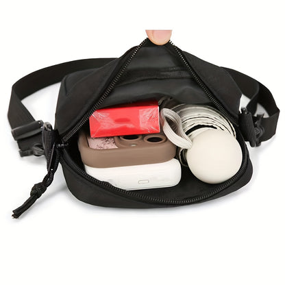 Men'S Crossbody Bag with "EMPORIO" Letter Print - Minimalist Oxford Fabric Tote, Adjustable Strap, Zipper Closure - Essential for Travel, Work, and Casual Outfits - Black, Stylish Design