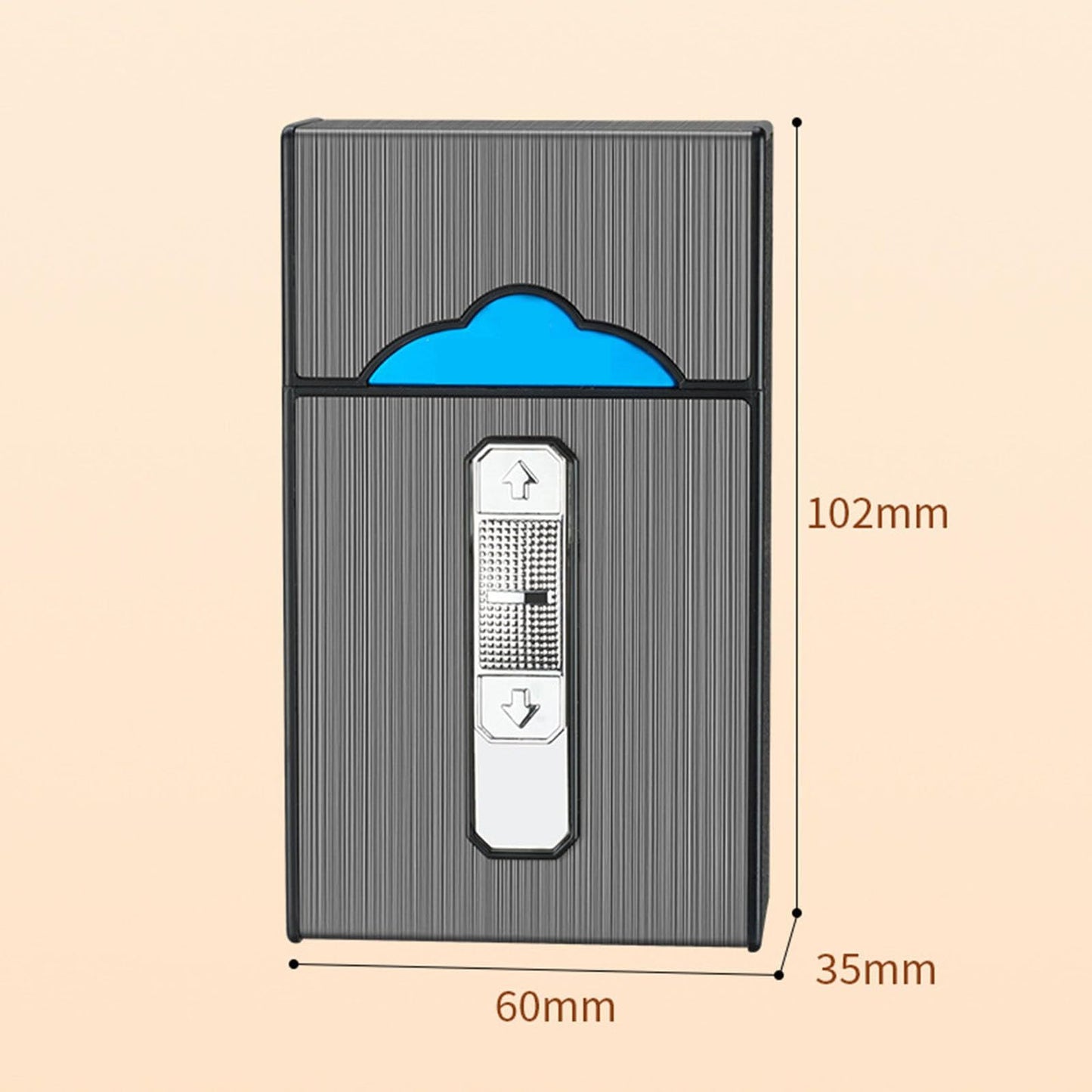 Metall Cigarette Case with Pulse Arc Lighter