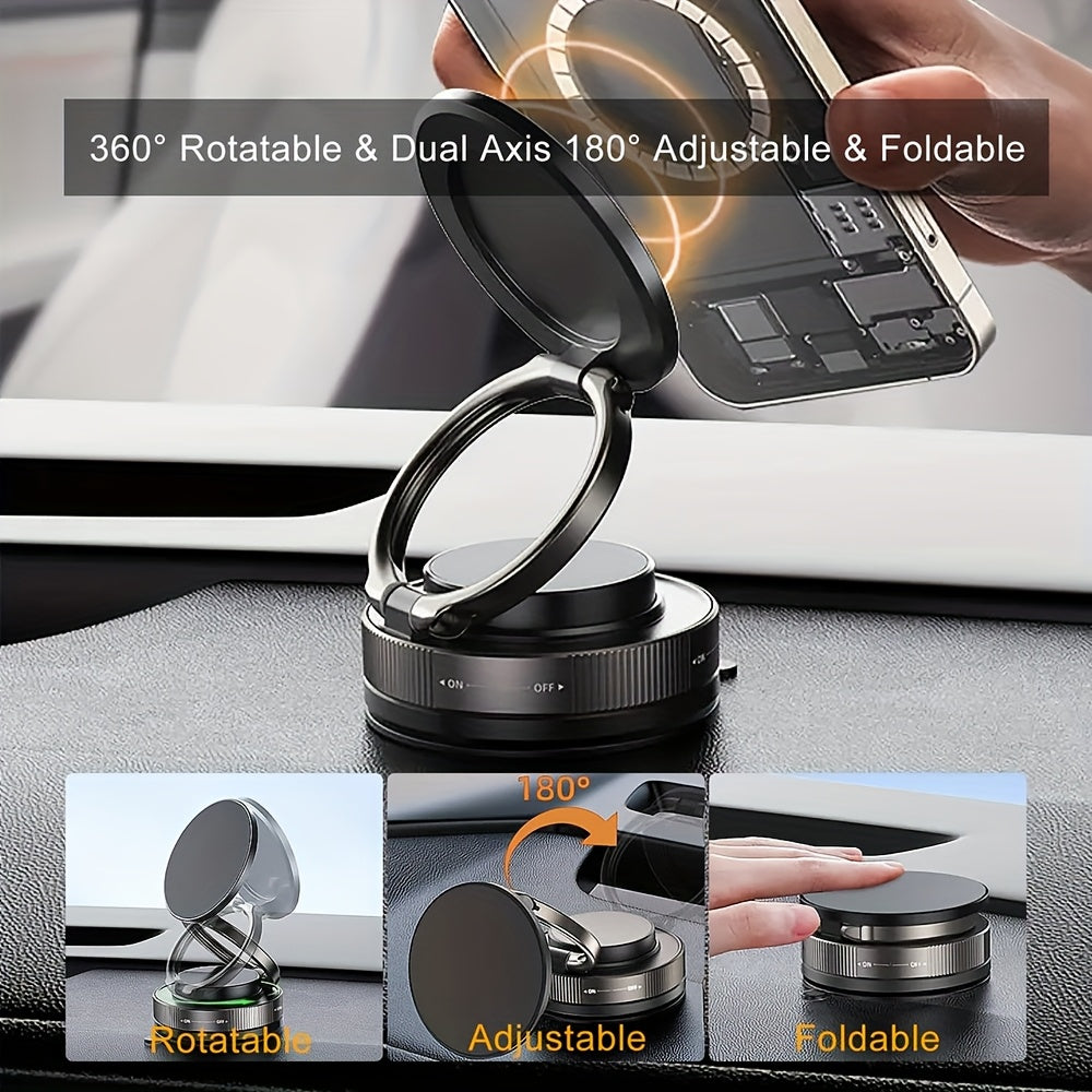 1pc Car Magnetic Phone Holder, Adjustable Rotating Double-Sided Suction, ABS Material, Non-High Quality, Hands-Free Cell Phone Mount for Enhanced Driving Safety and Comfort, Handsfree Driving Accessory | Modern Car Accessory