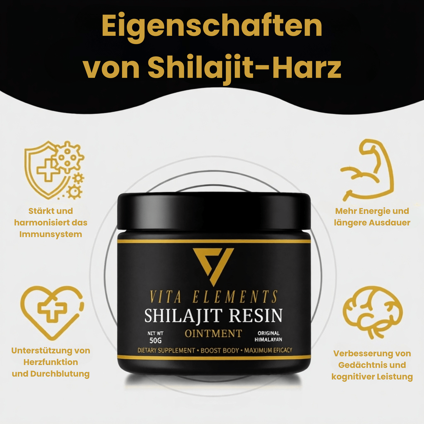 Original Resin Shilajit Tar 100% Pure And Vegan from The Himalayas | Ayurvedic Energy Source with 85+ Minerals & Fulvic Acids | for Vitality, Focus & Endurance | Traditionally Extracted Natural Tar | Without Additives | 50G G