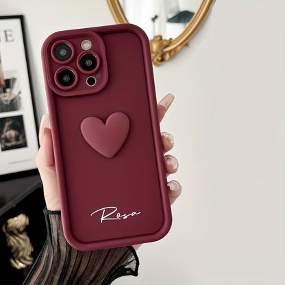 Personalized Customized Name Case for iPhone 17 16 15 14 13 12 11 Pro Max Luxury Acrylic 3D Love Heart Soft DIY Shockproof Gift Cover 14 15 16 Plus 17 Air