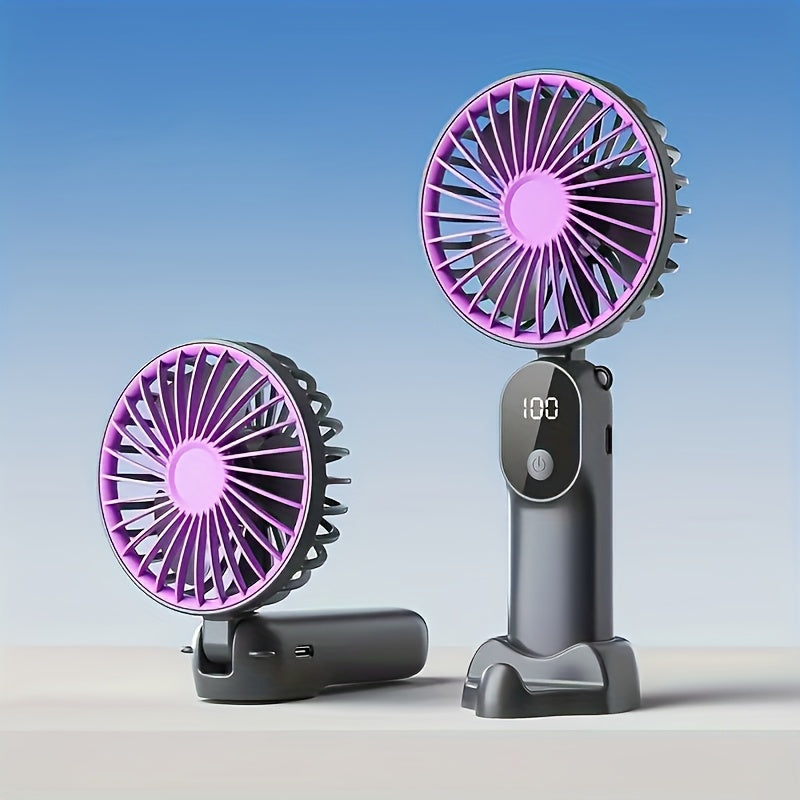 Portable Mini Fan USB Rechargeable with LED Display