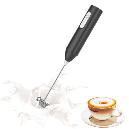 Electric Milk Frother Handheld USB Rechargeable Coffee Frother with Stainless Whisks, 3 Speed Adjustable Foam Maker for Coffee, Latte, Cappuccino, Hot Chocolate, Matcha, Egg