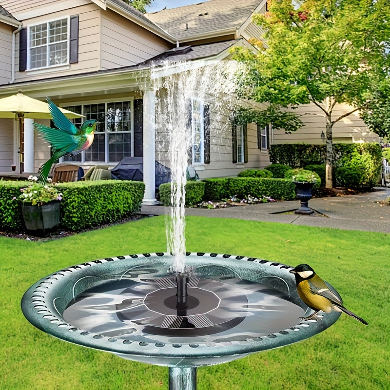High-quality solar fountain pump with 6 replaceable nozzles - suitable for bird baths, gardens, ponds, fish tanks, aquariums, and outdoor landscape decoration, floating design for easy maintenance, garden gift!