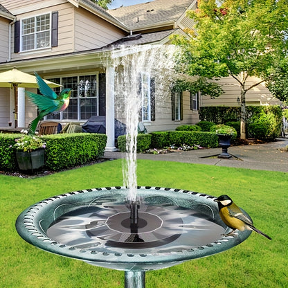 High-quality solar fountain pump with 6 replaceable nozzles - suitable for bird baths, gardens, ponds, fish tanks, aquariums, and outdoor landscape decoration, floating design for easy maintenance, garden gift!