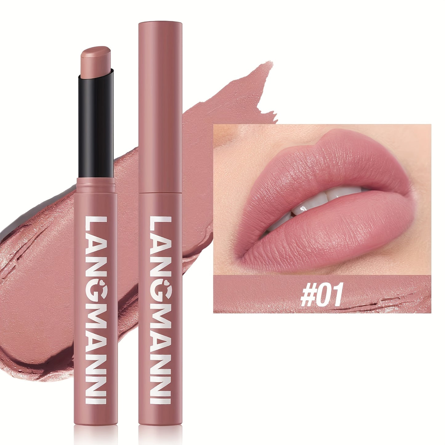 Single Pack of Matte Lipstick in 12 Colors with Lasting Moisture