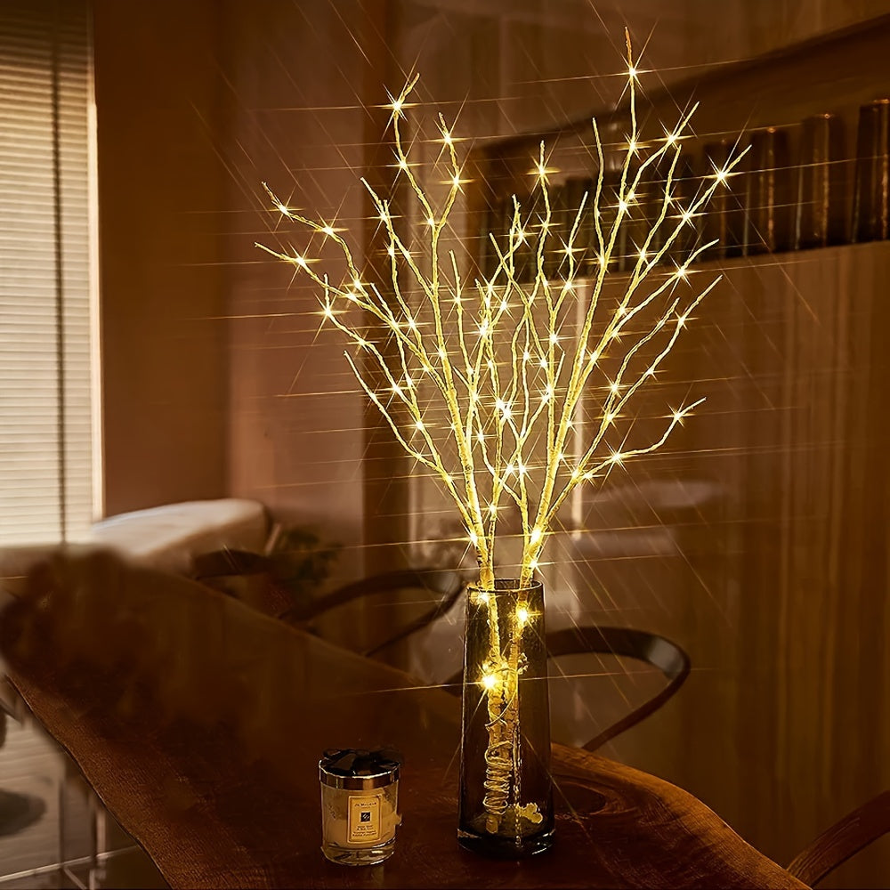 Illuminated birch branch decorative light, simulated artificial branches, battery powered, suitable for indoor and outdoor Christmas, weddings, parties, Valentine's Day, home decoration lights, etc