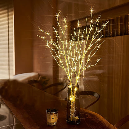 Illuminated birch branch decorative light, simulated artificial branches, battery powered, suitable for indoor and outdoor Christmas, weddings, parties, Valentine's Day, home decoration lights, etc