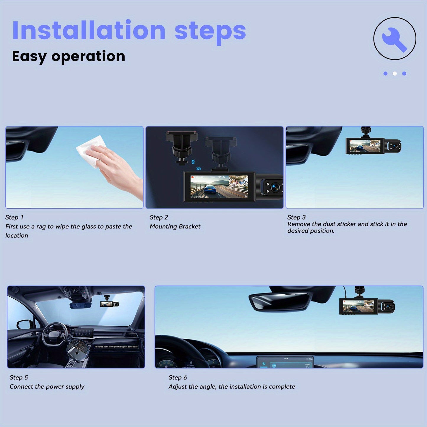 Podofo 2025 Latest 1080P Dual Dash Cam for Cars - Front & Inside Camera with 32GB Card, 8.03cm IPS Screen, IR Night Vision, 170° Wide Angle, Loop Recording, G-Sensor, Motion Detection, 24H Parking Mode - Perfect New Car, Hol