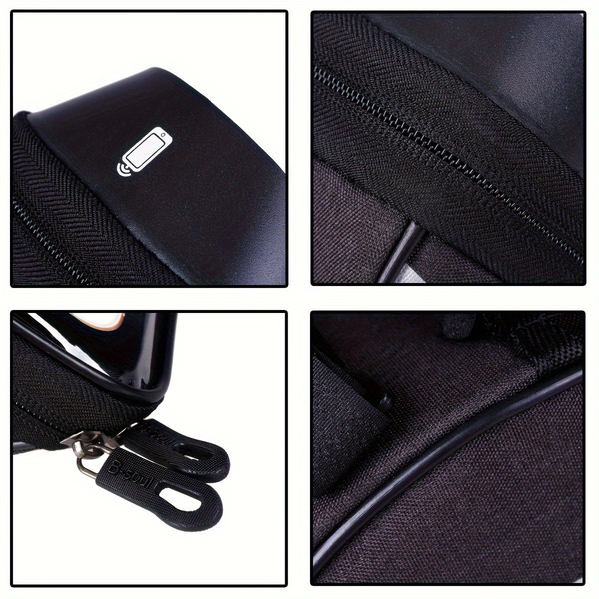 1pc B-SOUL Touch Screen Compatible Polyester Bike Bag, Adjustable Strap Mountain Bicycle Handlebar Pouch for Cycling