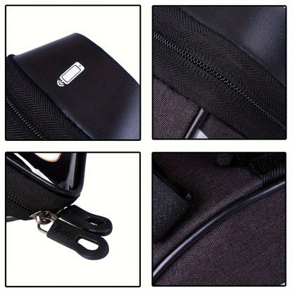 1pc B-SOUL Touch Screen Compatible Polyester Bike Bag, Adjustable Strap Mountain Bicycle Handlebar Pouch for Cycling