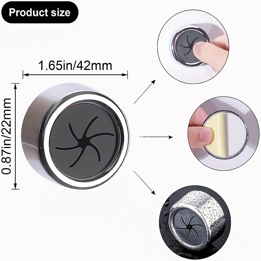 2pcs Round Self-Adhesive Towel Holders - Wall & Cabinet Door Mount, No-Drill Kitchen & Bathroom Towel Racks, for Spring