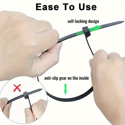 500-Pack Heavy-Duty Self-Locking Cable Ties - Adjustable Locking Zip Ties, Waterproof, Anti-Slip, Scratch & Bend Resistant - Heavy Duty Organizer Bundling for Indoor/Outdoor, Home, Office, Gardening, Construction - (30.48cm,2