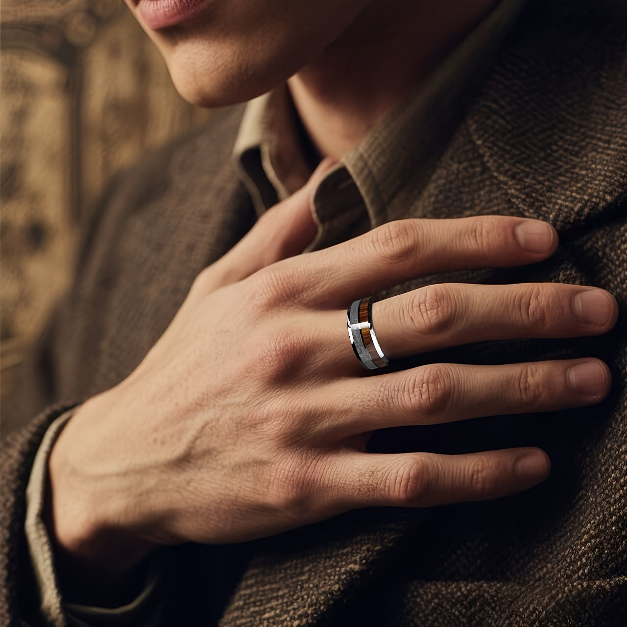 Men'S Stainless Steel Ring for Business - Stylish Design for Weddings - a Romantic Engagement And Holiday Gift, Perfect for Couples, Fathers, And Friends