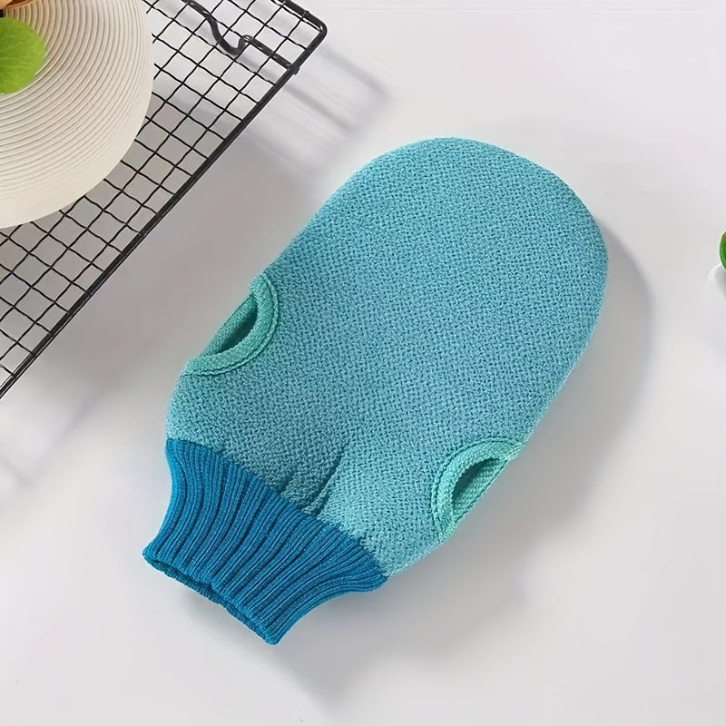 1pc Exfoliating Bath Glove - Double-Sided Scrubber for Smooth Skin, Ideal for Body Massage and Exfoliation, Green, Bath Accessories|Exfoliating Glove|Soft Texture