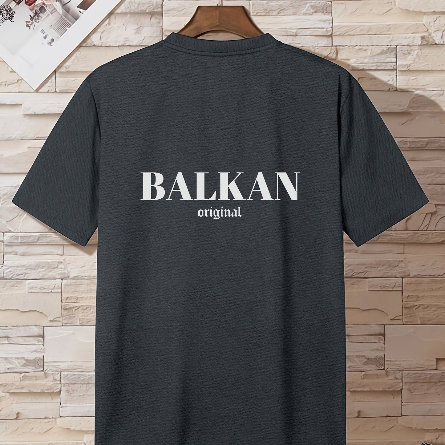 Men'S Casual Short Sleeve T-Shirt - "Made in Balkans" Print, Lightweight & Breathable Summer Tee, Round Neck, Regular Fit, Perfect for Casual Attire, Breathable Clothing | Modern Casualwear | Lightweight Shirt