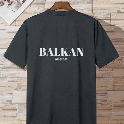 Men'S Casual Short Sleeve T-Shirt - "Made in Balkans" Print, Lightweight & Breathable Summer Tee, Round Neck, Regular Fit, Perfect for Casual Attire, Breathable Clothing | Modern Casualwear | Lightweight Shirt