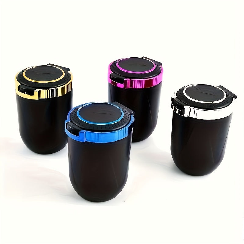 New Car Ashtray, Detachable Storage Box with One-Click Automatic Lid, Metal Lining