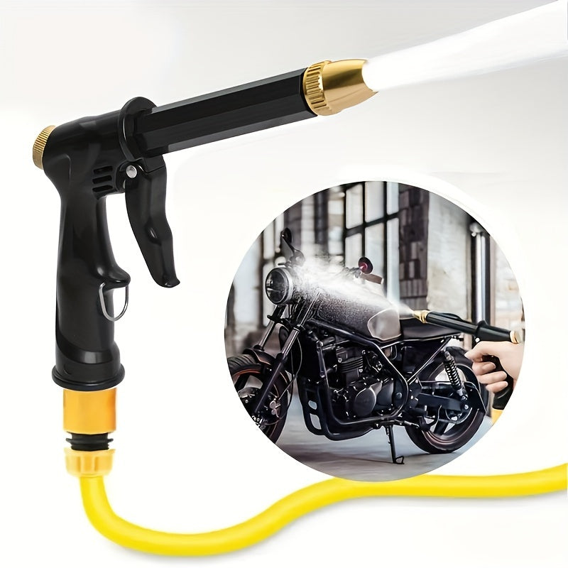 1pc Heavy-Duty High-Pressure Car Wash Spray Gun - Durable Plastic, Copper Nozzle, Multi-Function Garden Hose Nozzle for Powerful Cleaning & Watering - Ideal for Car Washing, Gardening & Outdoor Use - Perfect Gift for Car Enth
