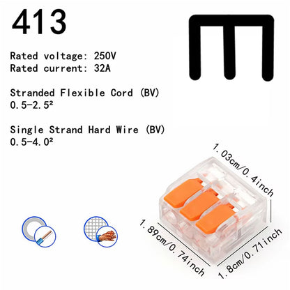 New Style Lever Line Electrical Connectors Kits, 90pcs Quick Electrical Connectors, 28-12AWG, Compact Wire Connectors, 45x2Inputs, 30x3Inputs, 15x5Inputs, Push in Electrical Connection Terminals