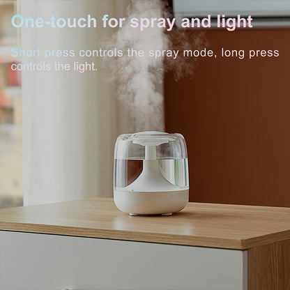 Colorful Acrylic Humidifier with Night Light - Continuous & Intermittent Spray, Essential Oil Diffuser, 7 Color LED Light, USB Powered, Ideal for Living Room, Bedroom, Office, Bedroom Humidifier | Modern Humidifier | Colorful