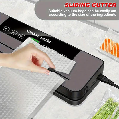 EU Plug Vacuum Sealer Machine with 10 Bags, Multi-Functional Vacuum Food Sealer Machine Compact Vacuum Food Preservation to Keep Food Freshness