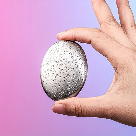 1pc Stainless Steel Oval Deodorant Soap, Odor Eliminator for Hand, Garlic, Fishy, Onion Smells, Kitchen Gadget - Essential Home Tool Without Detergent, Hand Deodorizing Soap|Smooth Texture Soap|Durable Kitchen Tool