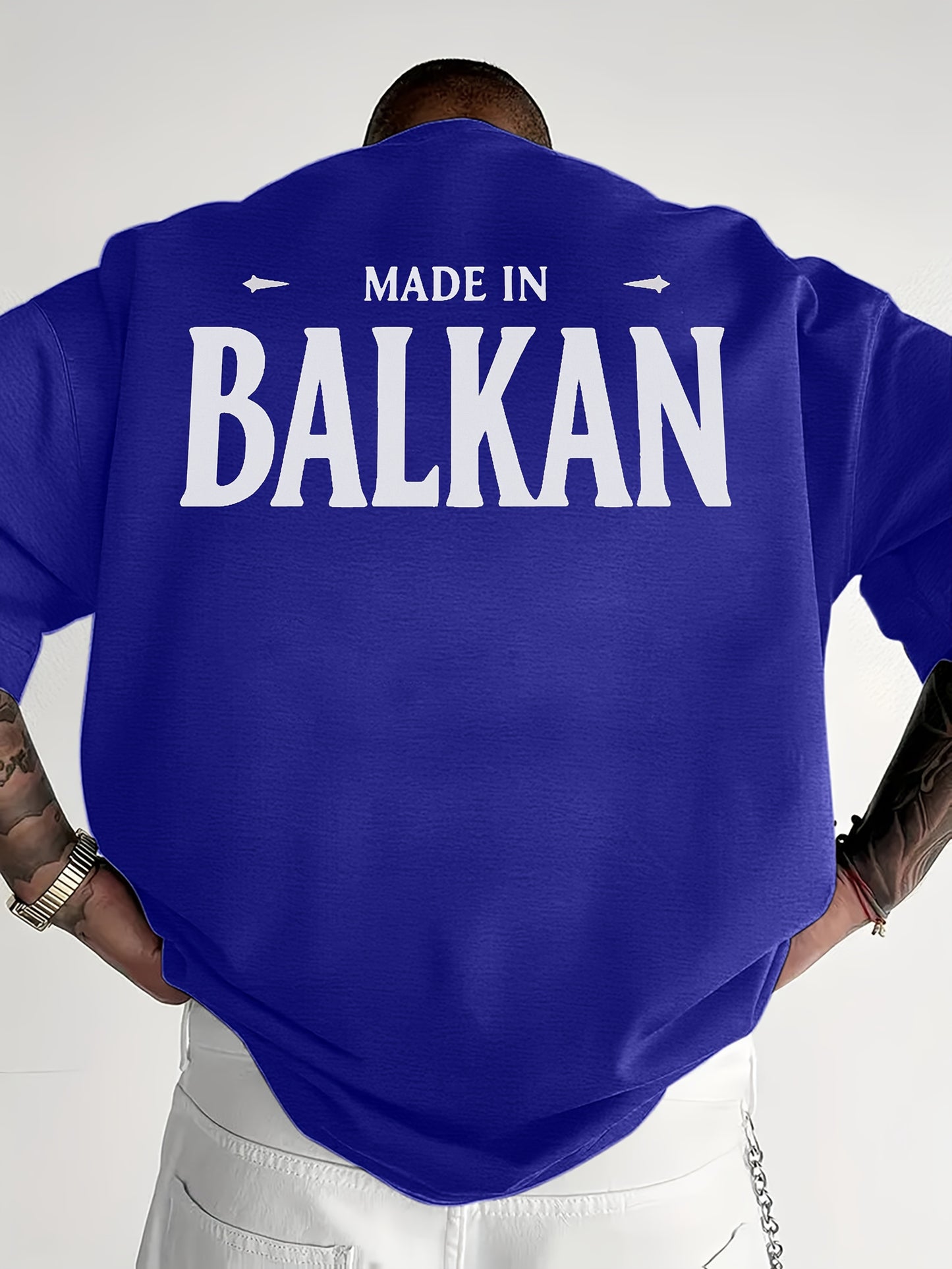 Men'S Casual Short Sleeve T-Shirt - "Made in Balkans" Print, Lightweight & Breathable Summer Tee, Round Neck, Regular Fit, Perfect for Casual Attire, Breathable Clothing | Modern Casualwear | Lightweight Shirt
