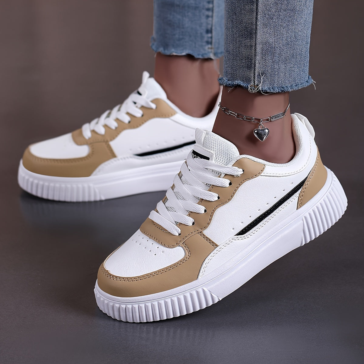 Women's High-Quality Casual Shoes, Lightweight Breathable Mesh with Synthetic Non-Slip Thick Sole Sneakers, Suitable for Work Running Travel. Elegant Footwear, Fashionable Shoe Style